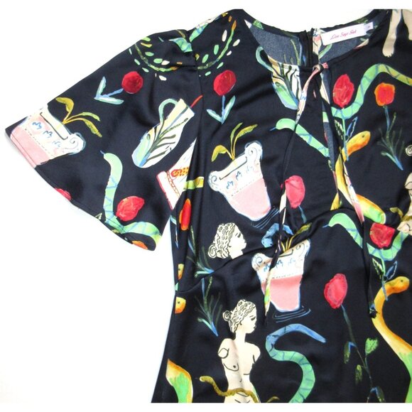 NWT LISA SAYS GAH Penelope Midi in Museo Nero Satin Dress XL - Picture 3 of 8